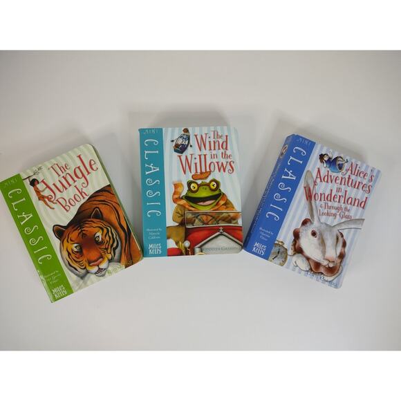3 Mini Classics Paperbk Wind in the Willows The Jungle Book Alice In Wonderland - Picture 1 of 14